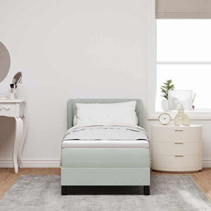 Boxspringbett Hellgrau Samt 80x200 cm