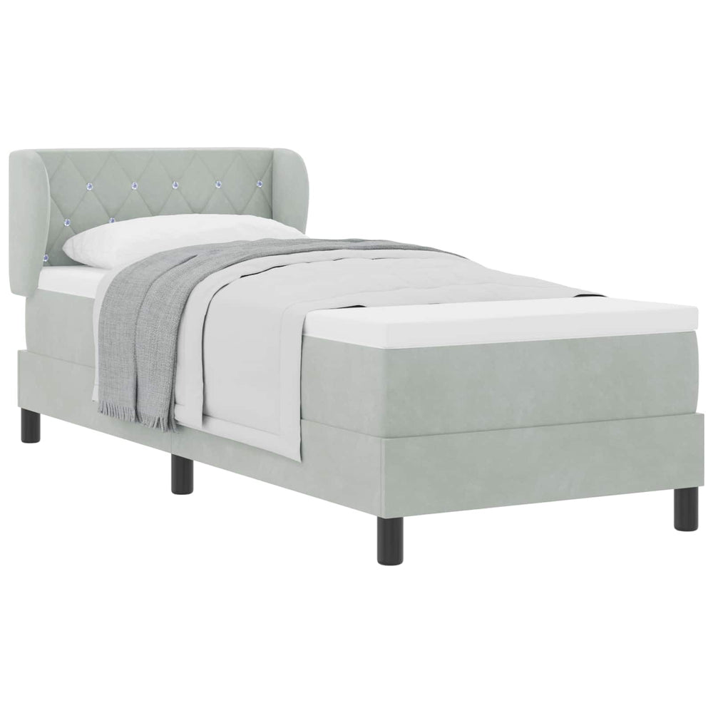 vidaXL Lit tapissier avec tête de lit Gris clair 80 x 200 cm Velours