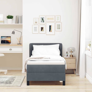 Boxspringbett Dunkelgrau Samt 80x200 cm