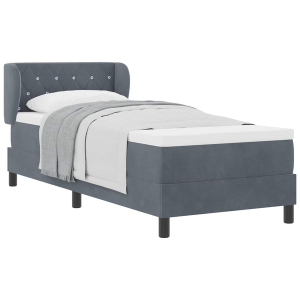 Boxspringbett Dunkelgrau Samt 80x200 cm