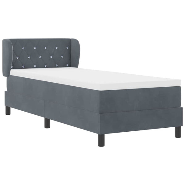 Boxspringbett Dunkelgrau Samt 80x200 cm