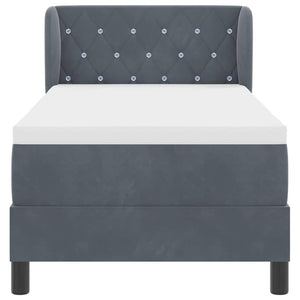 Boxspringbett Dunkelgrau Samt 80x200 cm