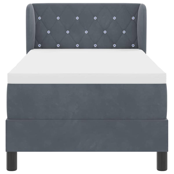 Boxspringbett Dunkelgrau Samt 80x200 cm