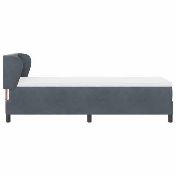 Boxspringbett Dunkelgrau Samt 80x200 cm