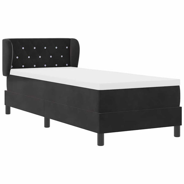 Boxspringbett Schwarz Samt 80x200 cm
