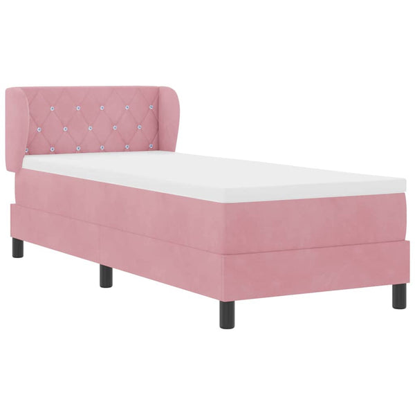 Rosa Samt Boxspringbett 80x200 cm