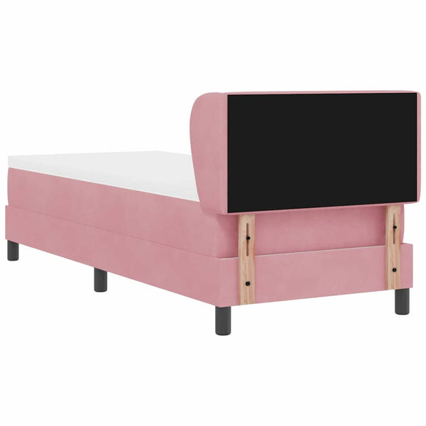 Rosa Samt Boxspringbett 80x200 cm