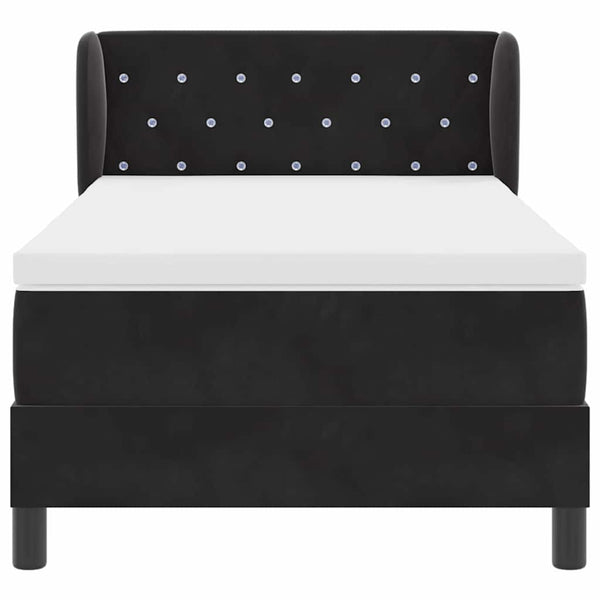 vidaXL Lit tapissier avec tête de lit Noir 90 x 190 cm Velours