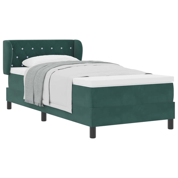 Boxspringbett Dunkelgrün Samt 90x190 cm