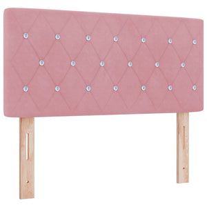 vidaXL Lit tapissier avec tête de lit rose 90 x 190 cm velours
