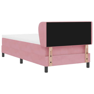 vidaXL Lit tapissier avec tête de lit rose 90 x 190 cm velours