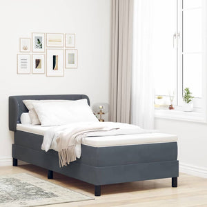 Boxspringbett Dunkelgrau Samt 90x200 cm
