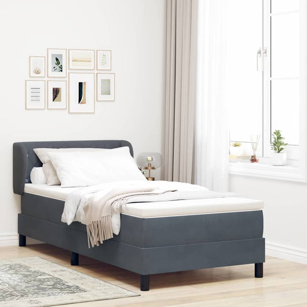 Boxspringbett Dunkelgrau Samt 90x200 cm