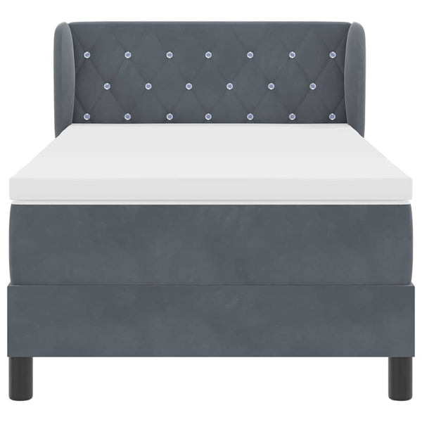 Boxspringbett Dunkelgrau Samt 90x200 cm