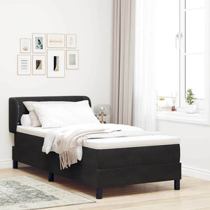 Lit coffre avec tête de lit vidaXL noir 90 x 200 cm velours