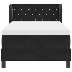 Lit coffre avec tête de lit vidaXL noir 90 x 200 cm velours