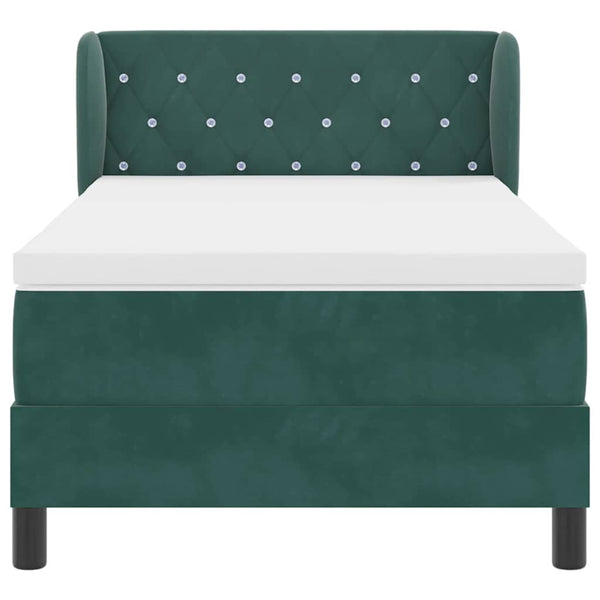 Boxspringbett Dunkelgrün Samt 90x200 cm