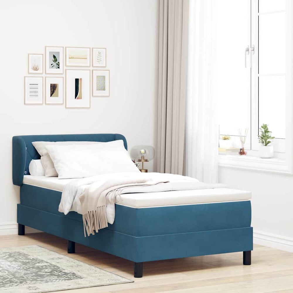 Boxspringbett Dunkelblau Samt 90x200 cm