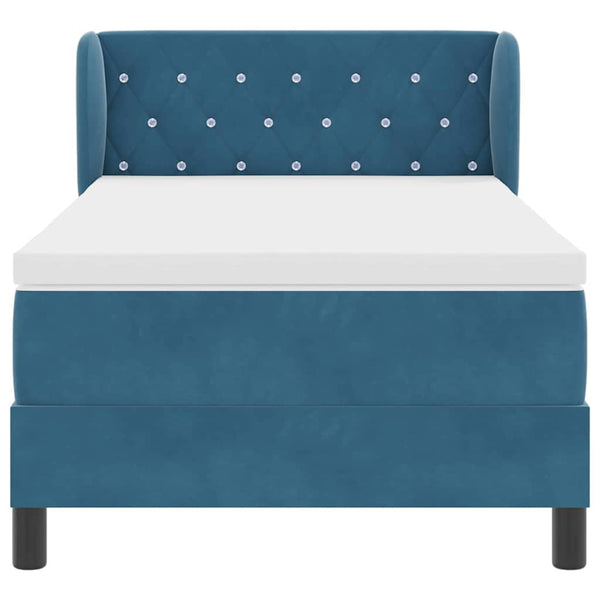 Boxspringbett Dunkelblau Samt 90x200 cm