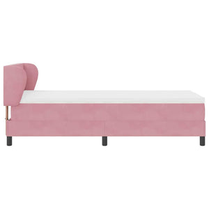 vidaXL Lit tapissier avec tête de lit rose 90 x 200 cm velours