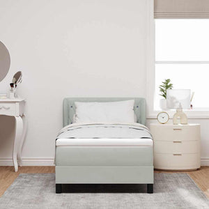 vidaXL Lit tapissier avec tête de lit Gris clair 100 x 200 cm Velours
