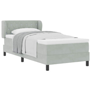 vidaXL Lit tapissier avec tête de lit Gris clair 100 x 200 cm Velours
