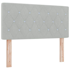 vidaXL Lit tapissier avec tête de lit Gris clair 100 x 200 cm Velours