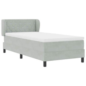 vidaXL Lit tapissier avec tête de lit Gris clair 100 x 200 cm Velours