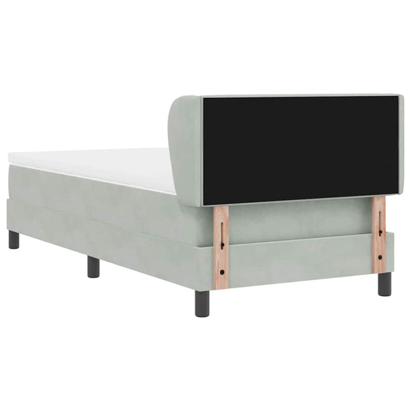 vidaXL Lit tapissier avec tête de lit Gris clair 100 x 200 cm Velours