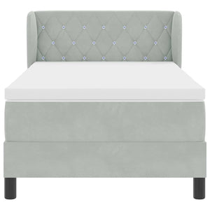 vidaXL Lit tapissier avec tête de lit Gris clair 100 x 200 cm Velours