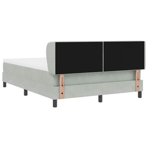 vidaXL Lit sommier tapissier avec tête de lit Gris clair 140 x 190 cm Velours