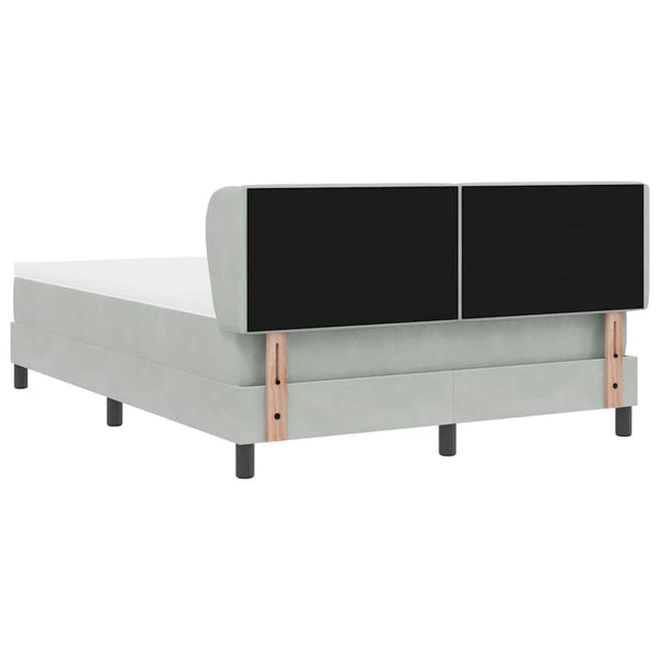vidaXL Lit sommier tapissier avec tête de lit Gris clair 140 x 190 cm Velours