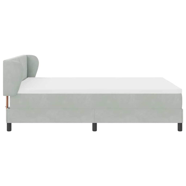 vidaXL Lit sommier tapissier avec tête de lit Gris clair 140 x 190 cm Velours