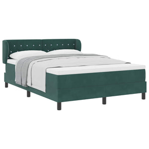 vidaXL Lit coffre avec tête de lit vert foncé 140 x 190 cm velours