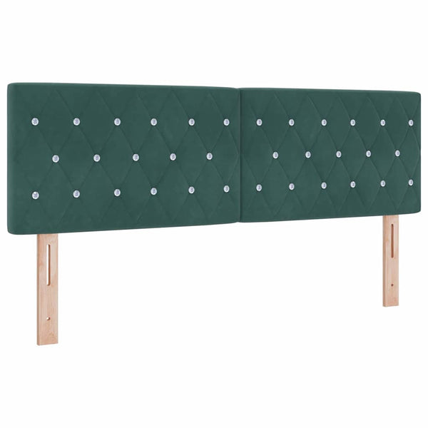 vidaXL Lit coffre avec tête de lit vert foncé 140 x 190 cm velours