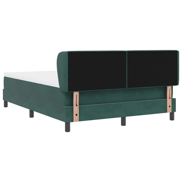 vidaXL Lit coffre avec tête de lit vert foncé 140 x 190 cm velours