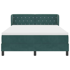 vidaXL Lit coffre avec tête de lit vert foncé 140 x 190 cm velours