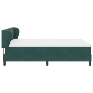 vidaXL Lit coffre avec tête de lit vert foncé 140 x 190 cm velours