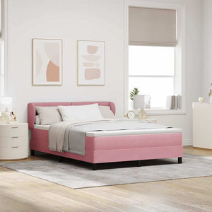 Boxspringbett Rosa Samt 140x190 cm