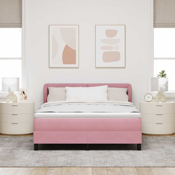 Boxspringbett Rosa Samt 140x190 cm