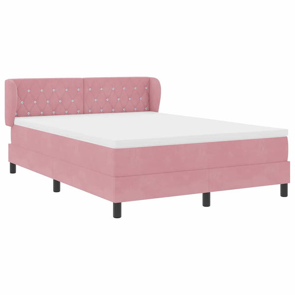 Boxspringbett Rosa Samt 140x190 cm