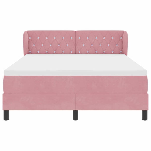 Boxspringbett Rosa Samt 140x190 cm