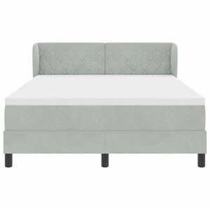 Boxspringbett Hellgrau Samt 140x200 cm