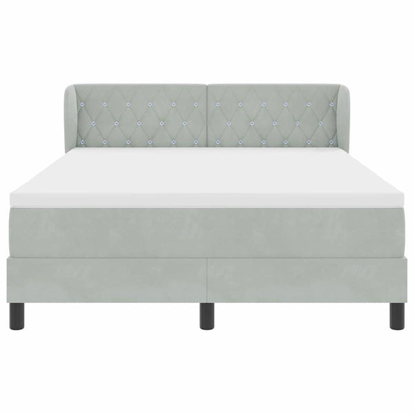 Boxspringbett Hellgrau Samt 140x200 cm