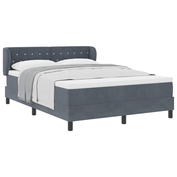 Boxspringbett Dunkelgrau Samt 140x200 cm