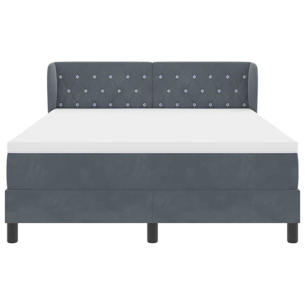Boxspringbett Dunkelgrau Samt 140x200 cm