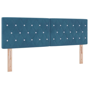 Boxspringbett Dunkelblau Samt 140x200 cm