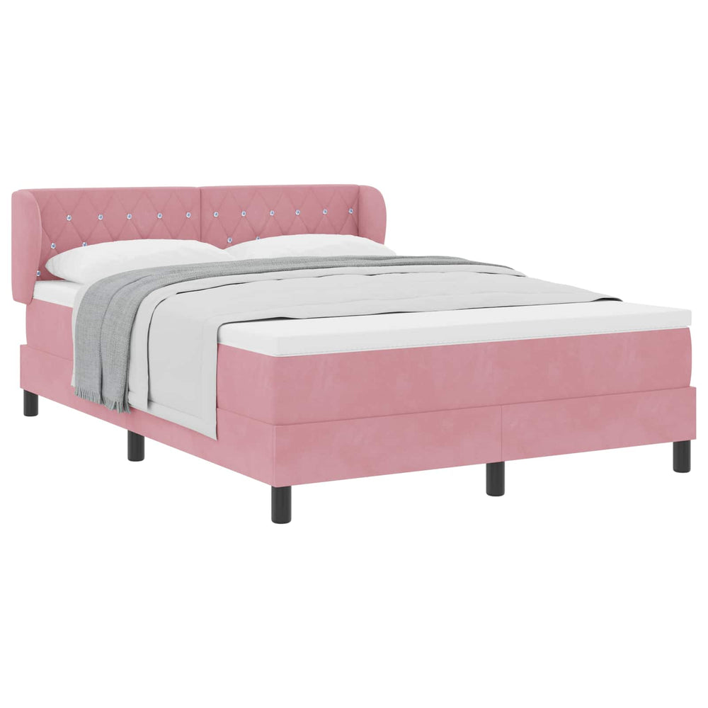 Boxspringbett Rosa Samt 140x200 cm