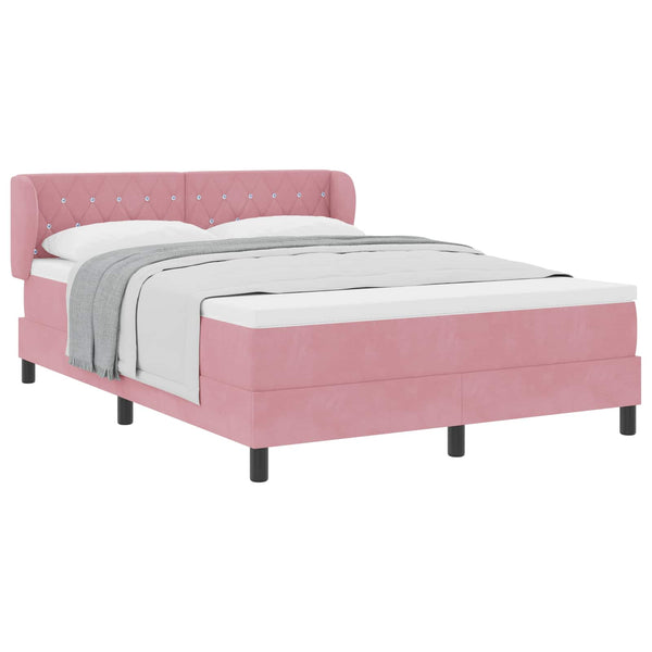 Boxspringbett Rosa Samt 140x200 cm
