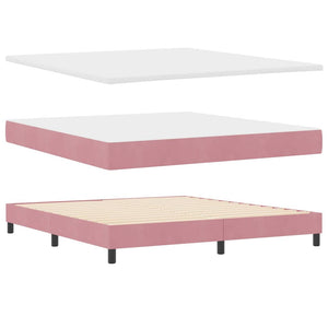 Boxspringbett Rosa Samt 180x200 cm mit Kopfteil